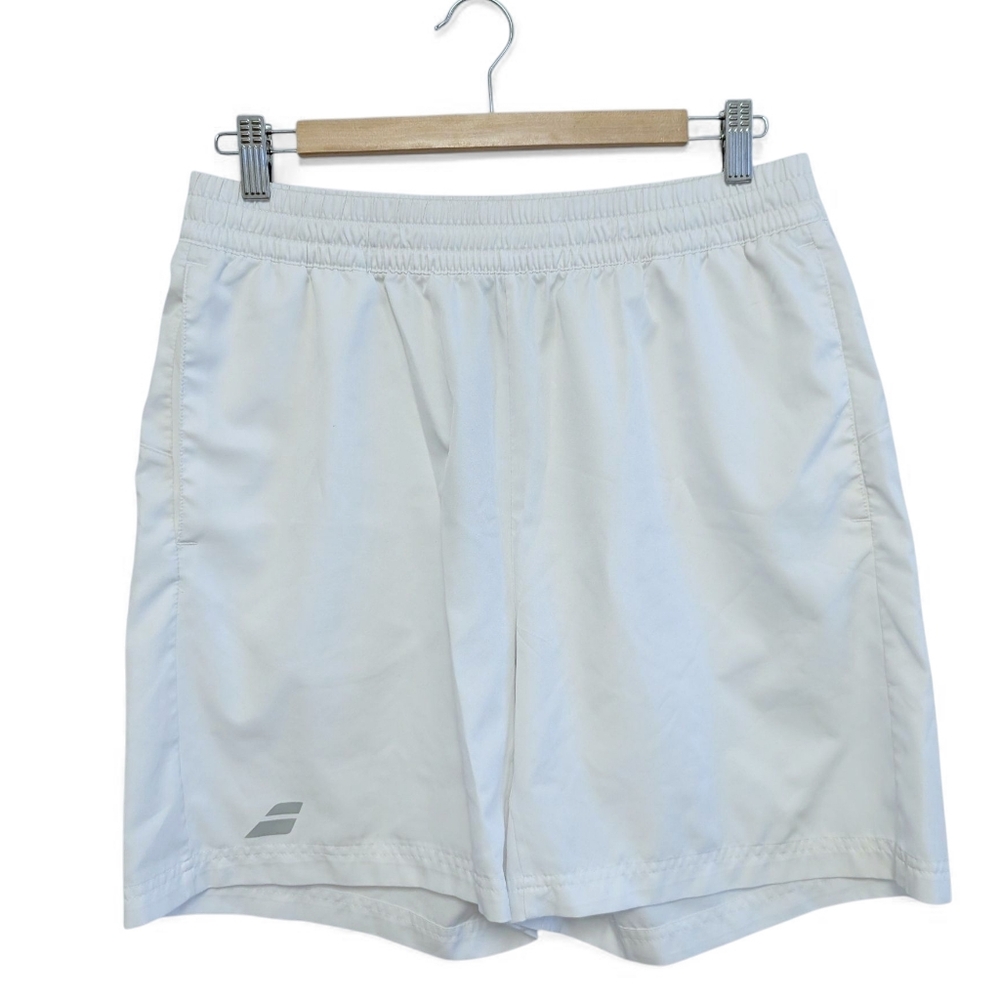 BABOLAT Tennis Pickleball Padel Shorts White Slim 7" Lightweight Performance New